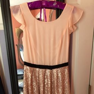 Blush pink sequined dress
